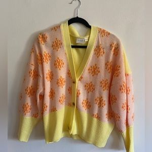 Yellow and Orange Knit Cardigan